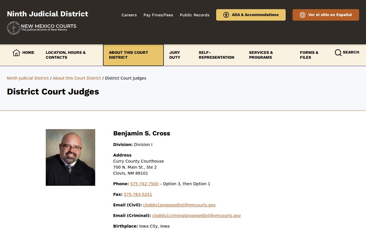Roosevelt County civil dockets source image from Ninth Judicial District Court judges