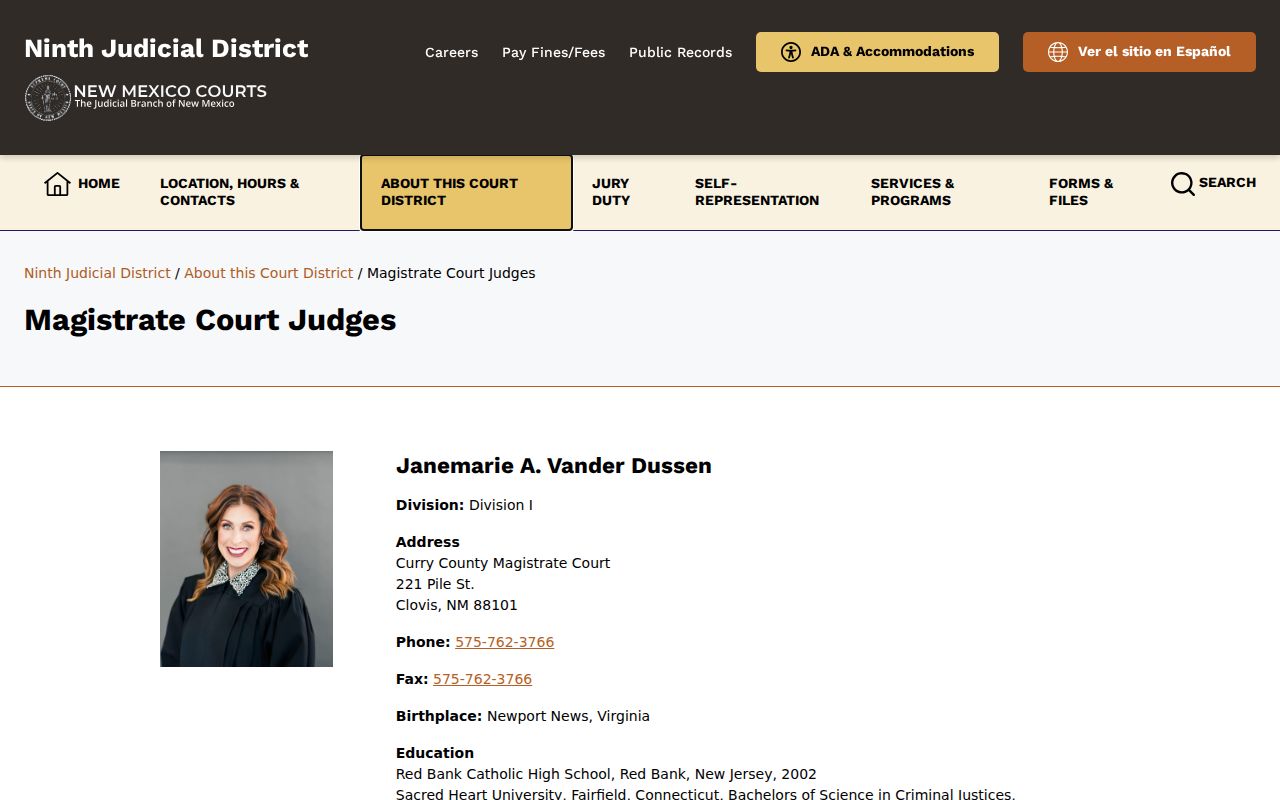 Roosevelt County court calendar source image from Ninth District Magistrate Court judges
