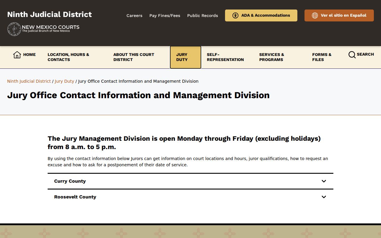 Roosevelt County court records official Ninth Judicial District source