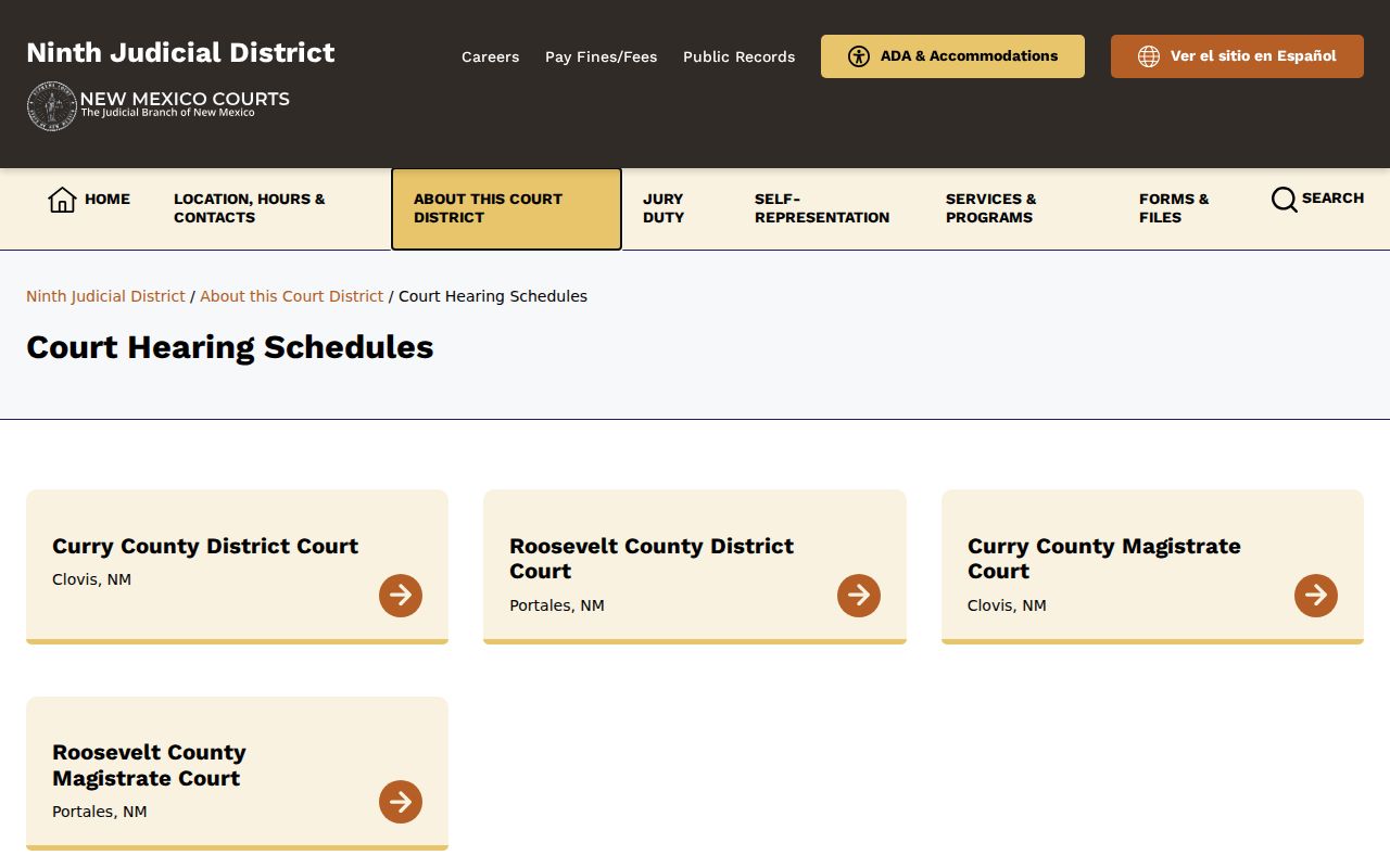 Roosevelt County criminal dockets source image from the Ninth District docket directory