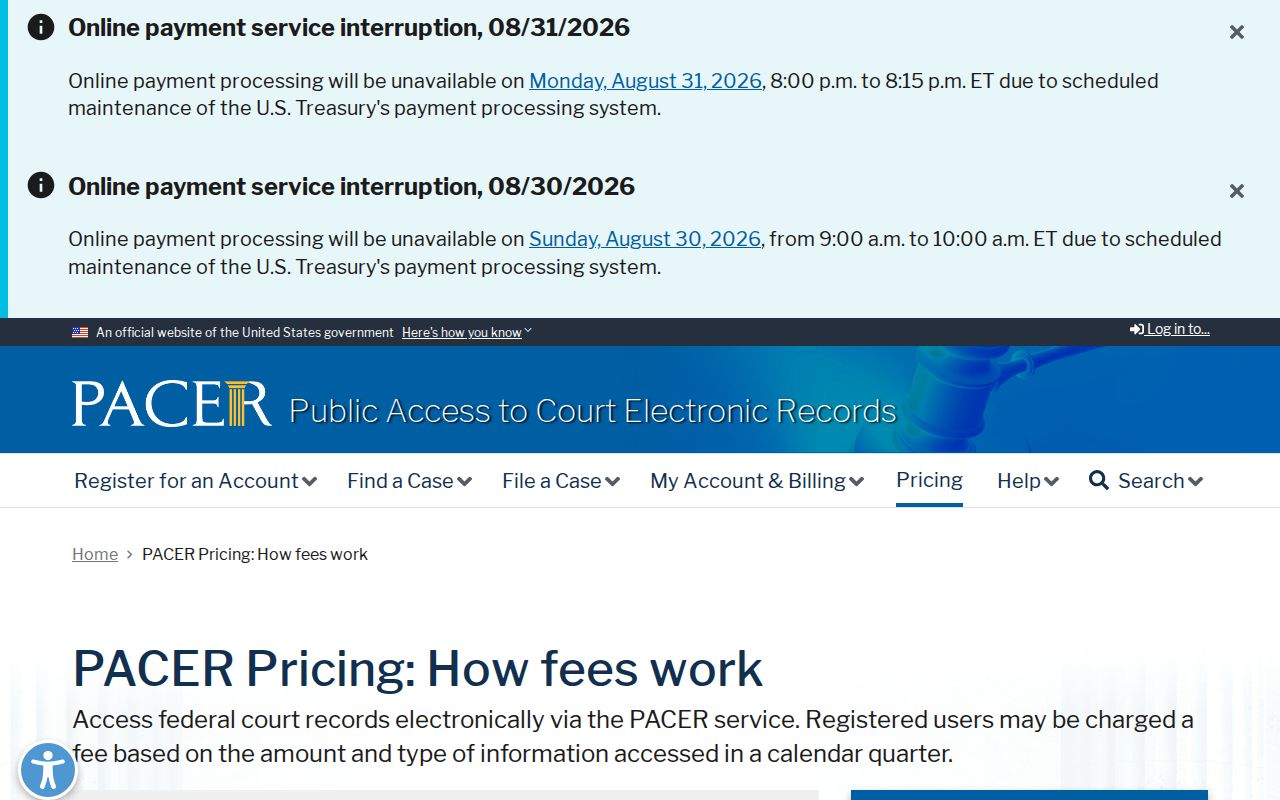 Dora court docket federal records boundary source