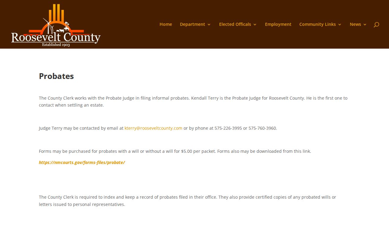 Dora court docket probate records source