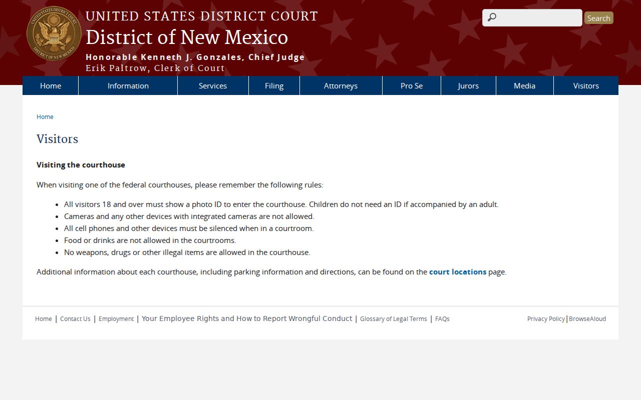 Portales court docket source showing a separate federal court system
