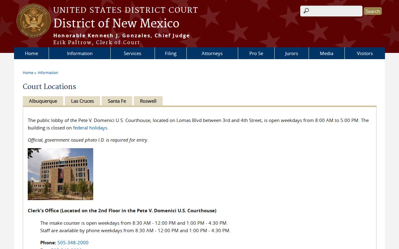 Roosevelt County traffic court records source showing separate federal court locations